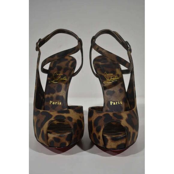 Christian Louboutin Jenlove Alta 120 Brown Strap Platform Sandal Heel Pump 39.5 - Picture 5 of 12